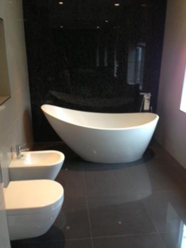 inside a new house- kitchen bathroom